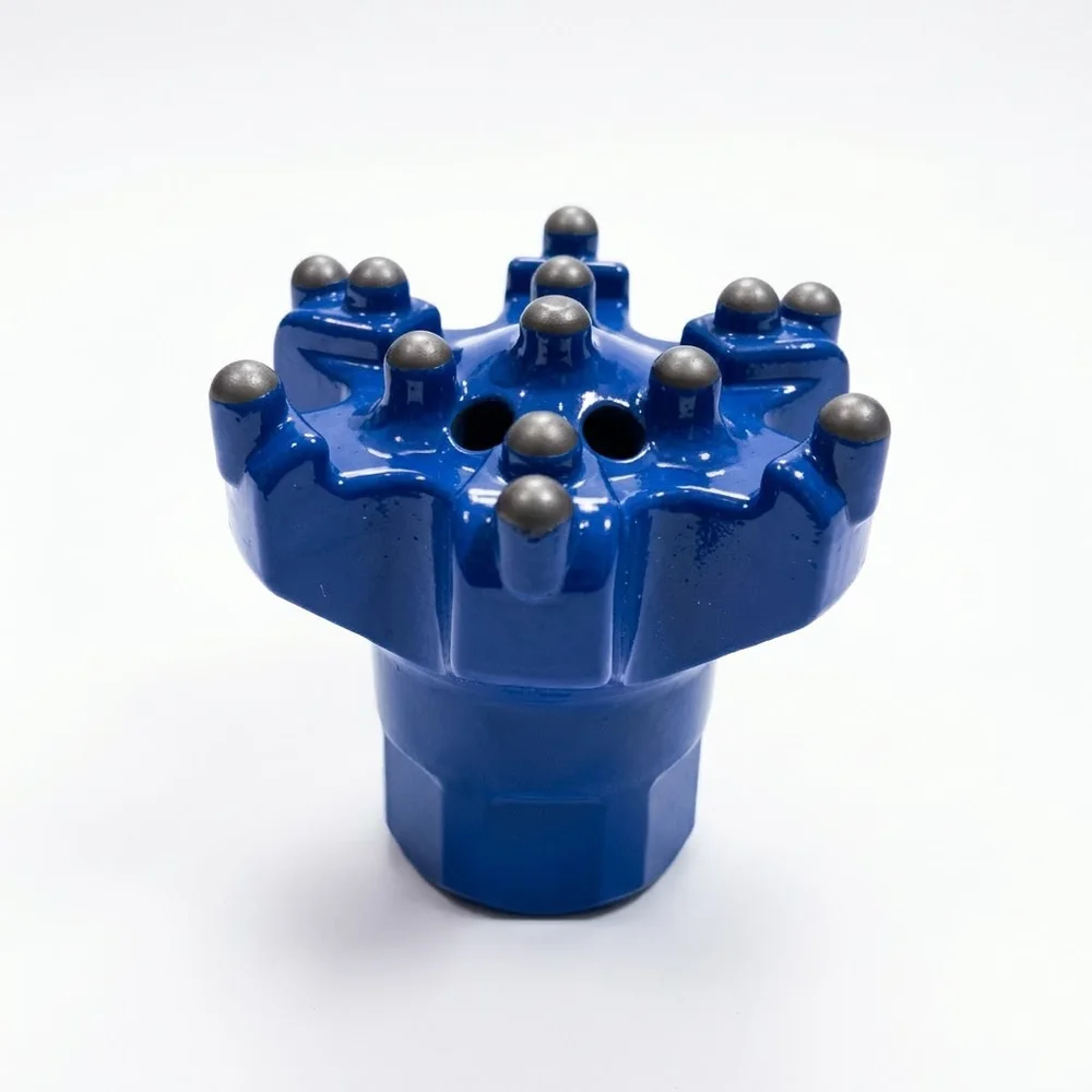 Threaded button bit