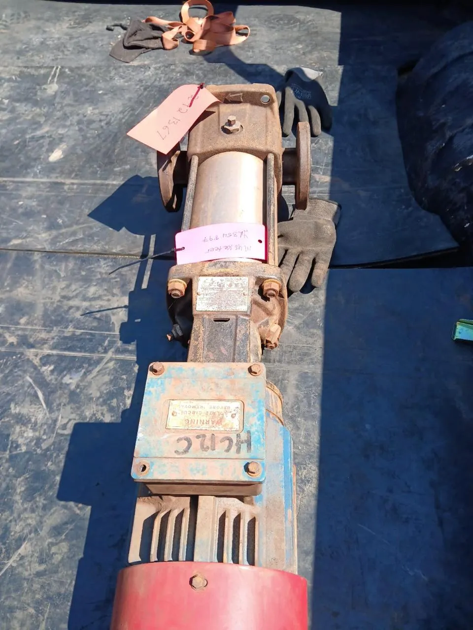 Multistage pump tagged for repair
