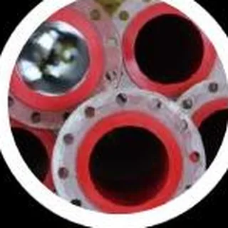 Rubber lined steel pipes
