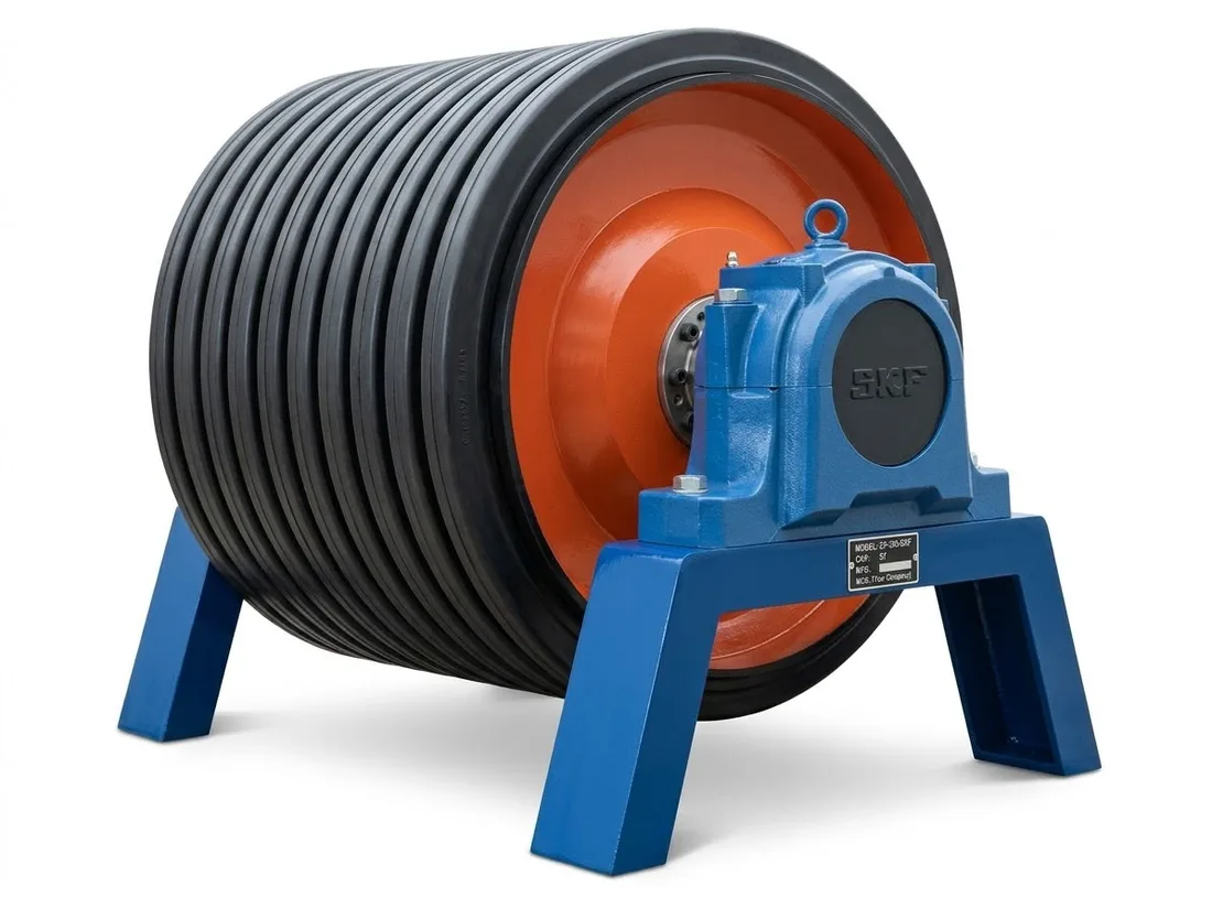 Rubber lagged pulley