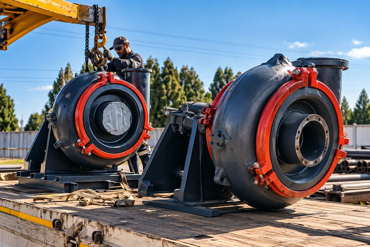 Slurry pumps on a truck for delivery